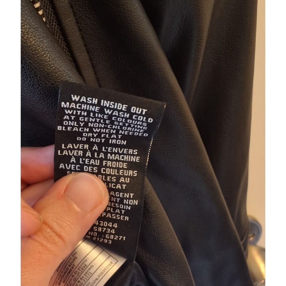 Bagatelle NYC Women's Black Faux Leather Moto Jacket XL Biker Zip New With Tags - Picture 5 of 6